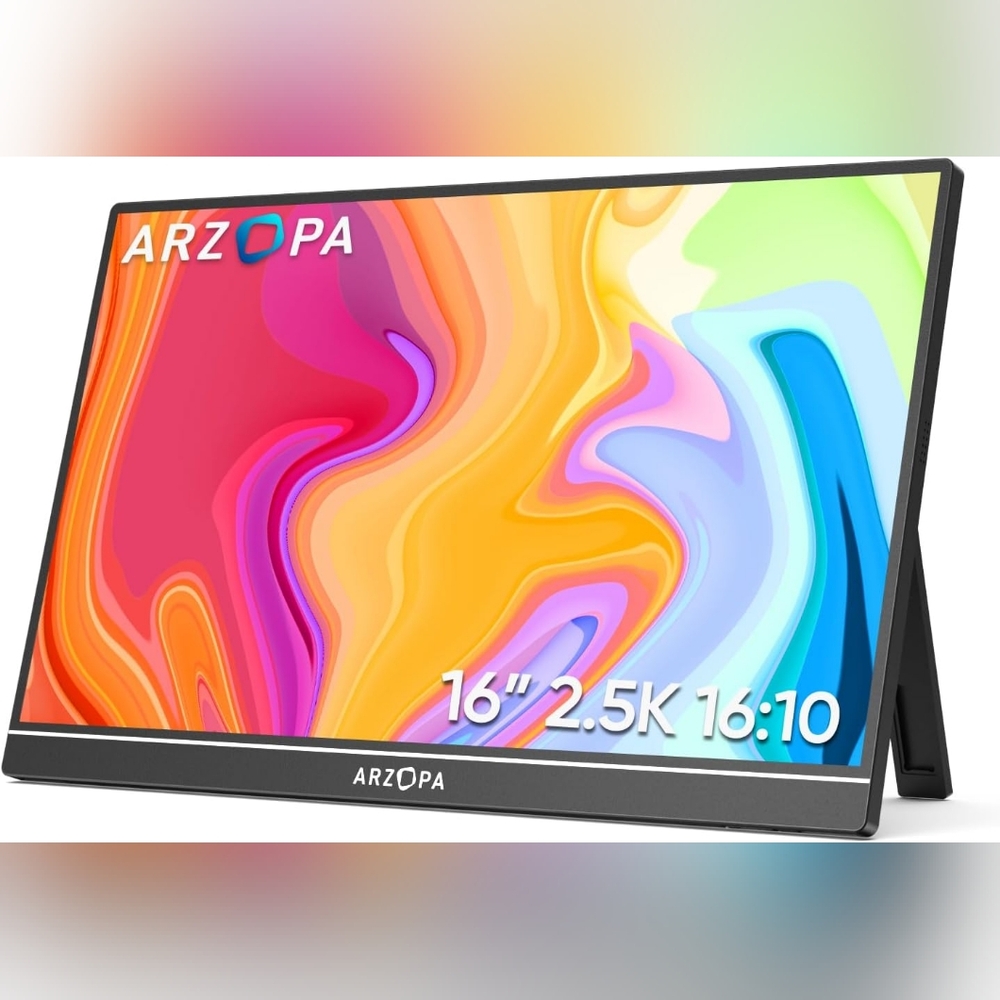 New ARZOPA 16" 2.5K Portable Monitor 2560x1600 HDR Kickstand Display